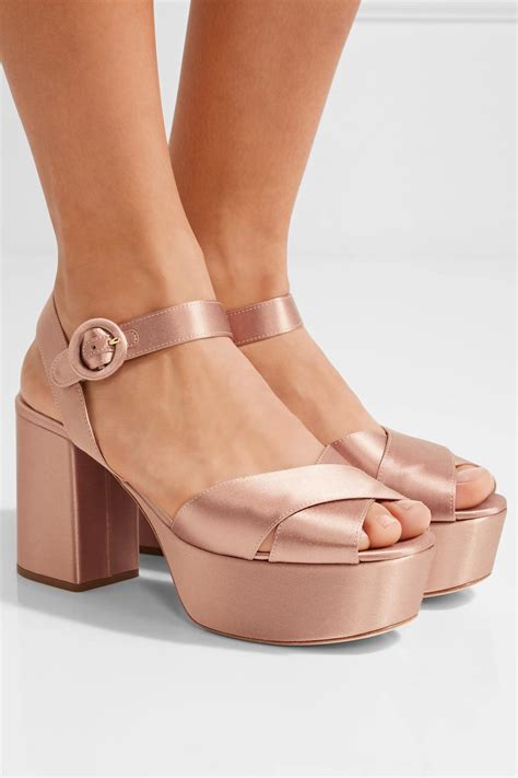 pink prada platforms|Prada platform sandals.